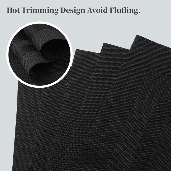 Black Frame Woven Placemats – Set of 12 - Just Closeouts Canada Inc.