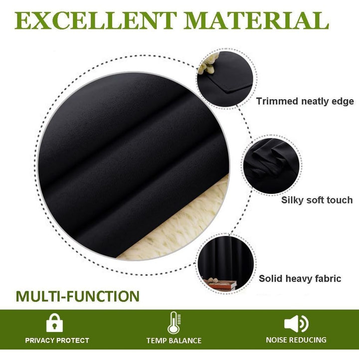 Black Grommet Blackout Curtain, 70 x 63 in, 1 Panel - Just Closeouts Canada Inc.