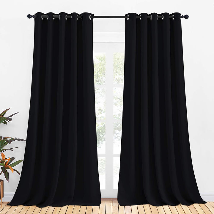 Black Grommet Blackout Curtains, 70 x 95 Inches, 2 Panels - Just Closeouts Canada Inc.