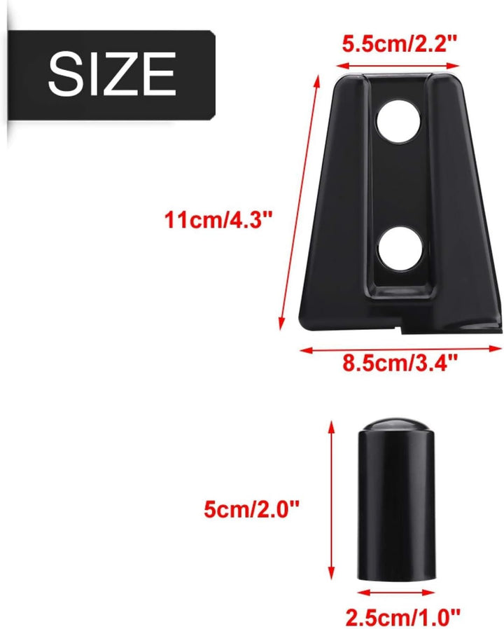 Eight black JK four-door hinge covers, view 4
