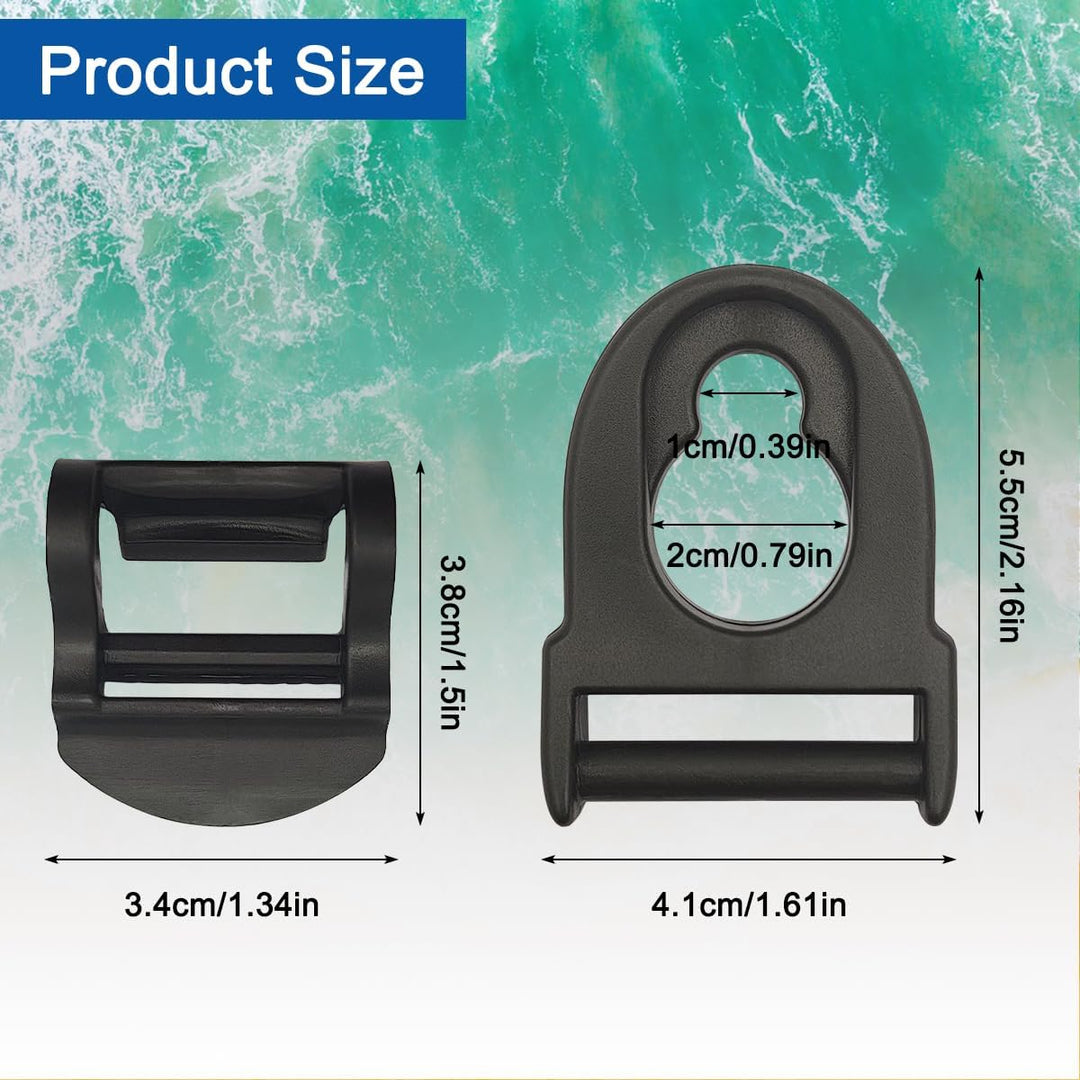 Kayak seat clip dimensions and strap opening