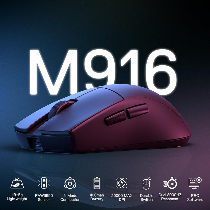 Black M916 ULT Wireless Gaming Mouse – 8K Polling, 30,000 DPI - Just Closeouts Canada Inc.