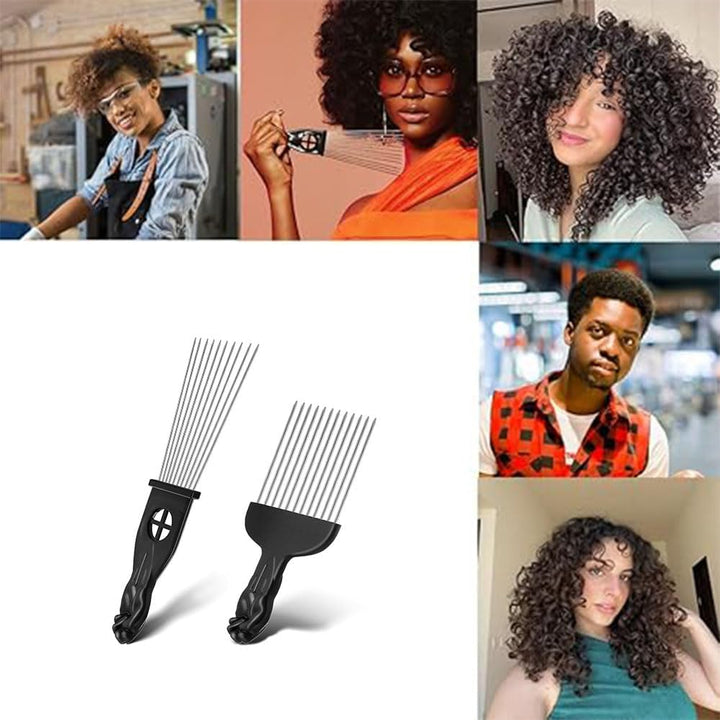 Black Metal Afro Hair Pick Combs, 2 Pieces - Just Closeouts Canada Inc.X004T78ILJ