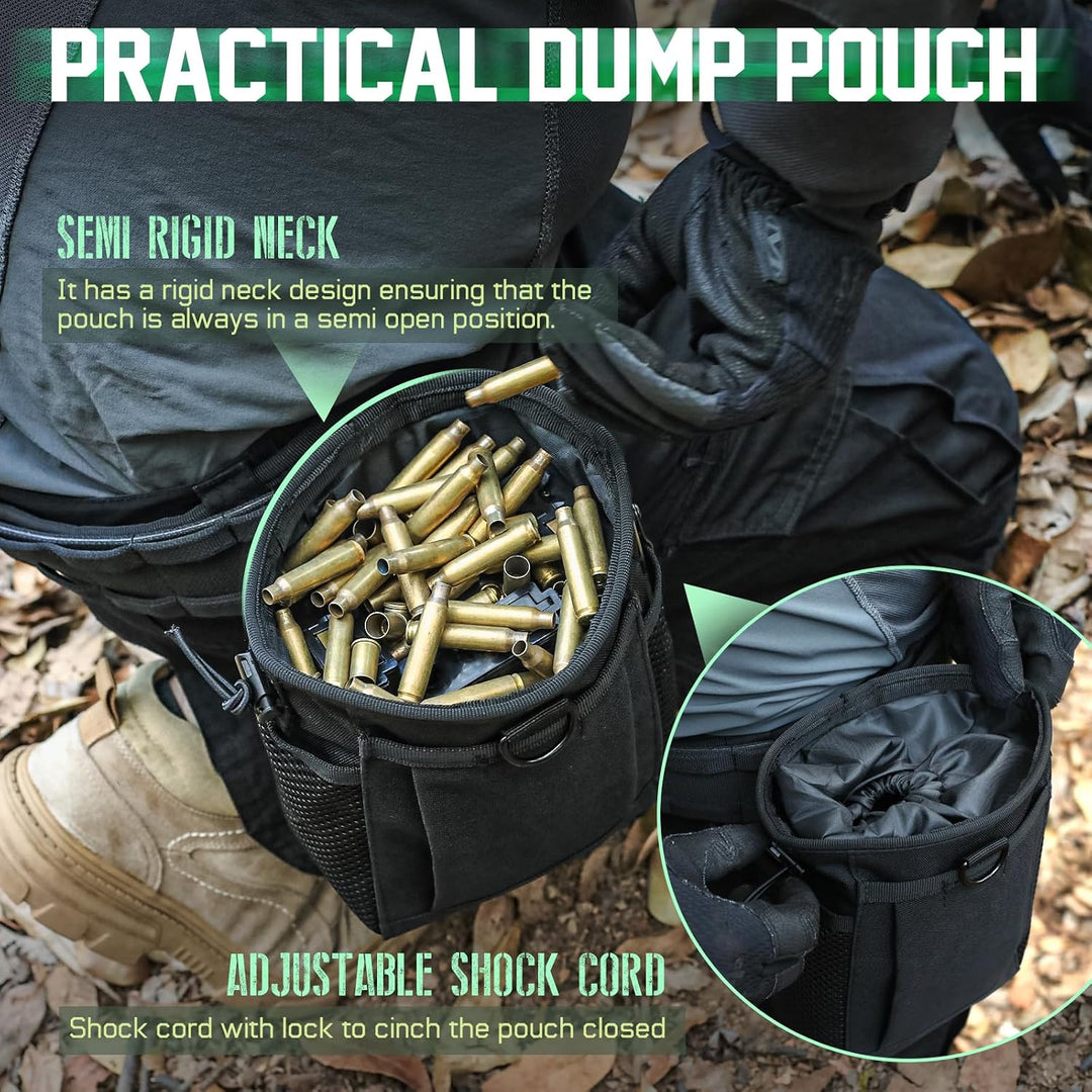 Black MOLLE Drawstring Recovery Pouch with D-Ring Clip - Just Closeouts Canada Inc.