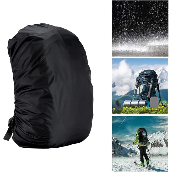Black and olive green backpack rain cover set, view 5