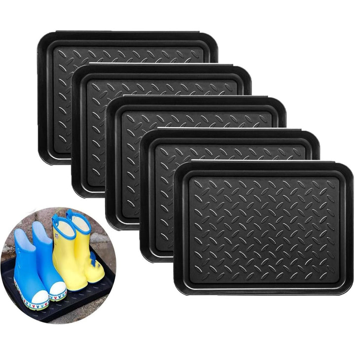 Black Raised-Edge Boot and Shoe Trays, 5-Pack - Just Closeouts Canada Inc.X004LXB5E3