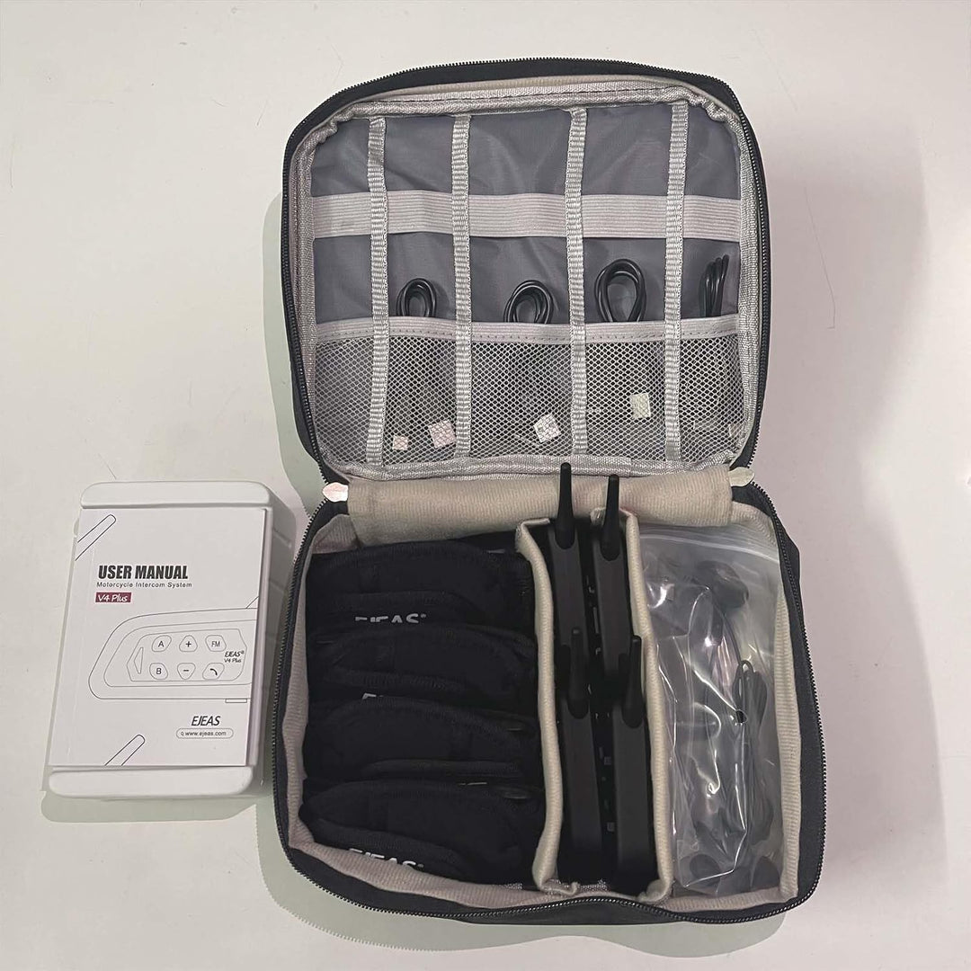 Black Referee Headset Organizer Bag with Adjustable Dividers - Just Closeouts Canada Inc.