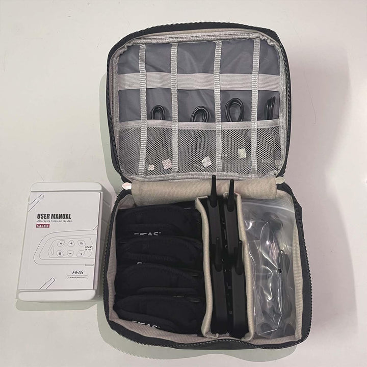 Black Referee Headset Organizer Bag with Adjustable Dividers - Just Closeouts Canada Inc.