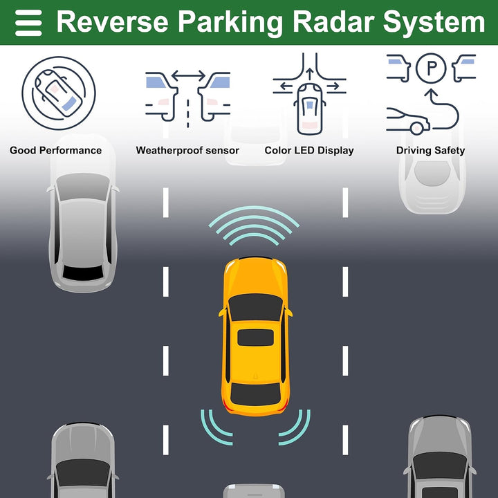 Black Reverse Parking Sensor Kit, 2 Sensors and Buzzer - Just Closeouts Canada Inc.