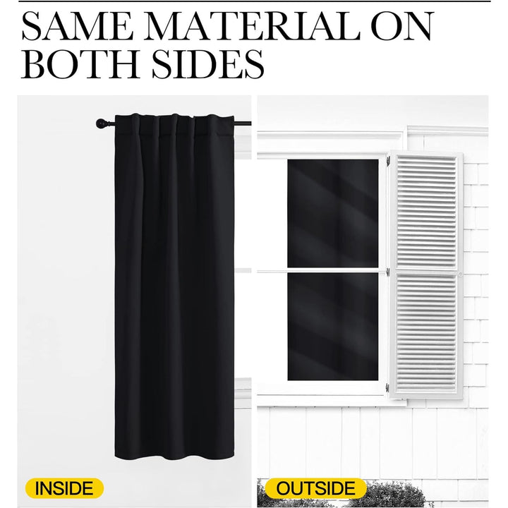 Black Room-Darkening Curtains, 52 x 120 in, Set of 2 - Just Closeouts Canada Inc.