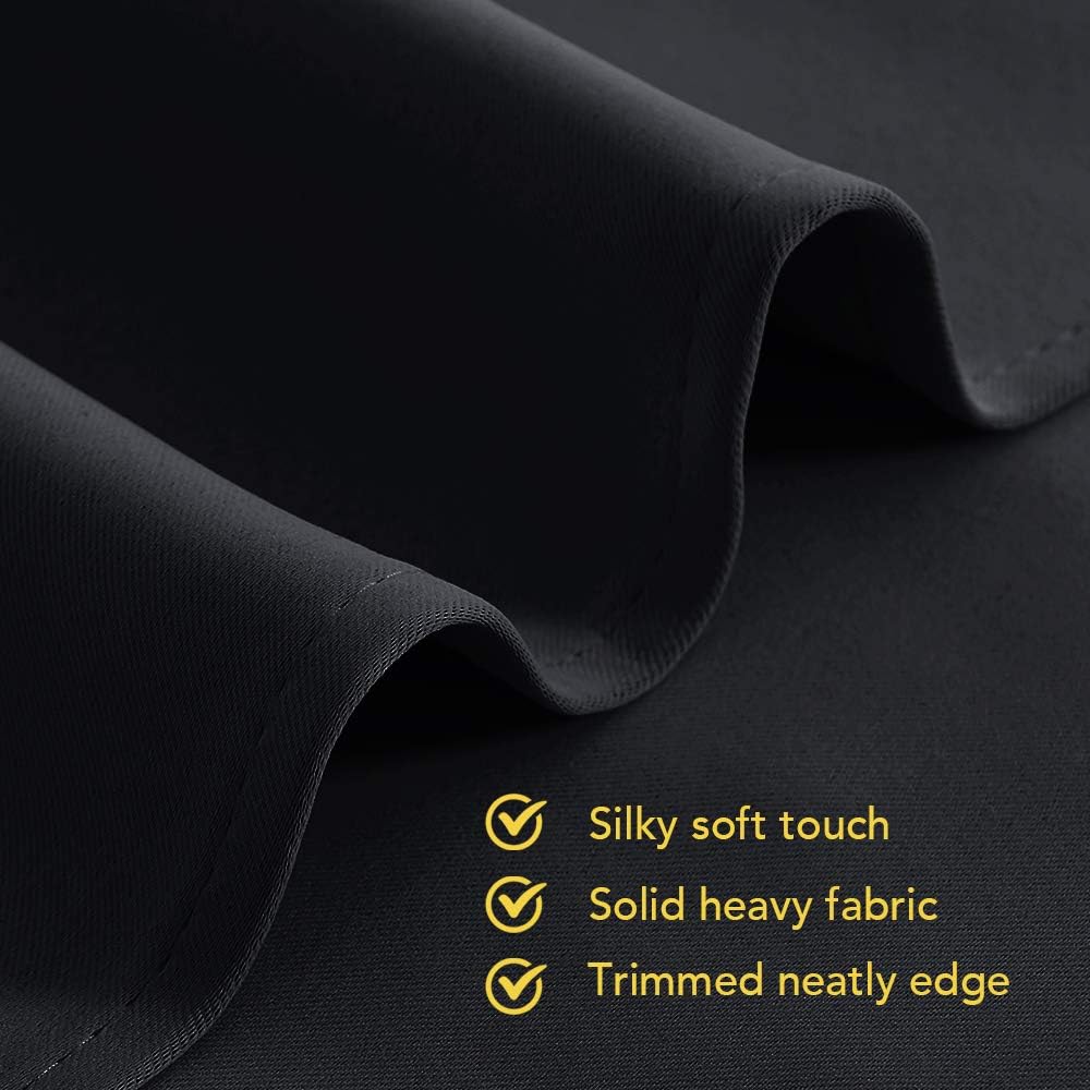 Black Room Darkening Grommet Curtains – 70 x 72 in, 2 Panels - Just Closeouts Canada Inc.