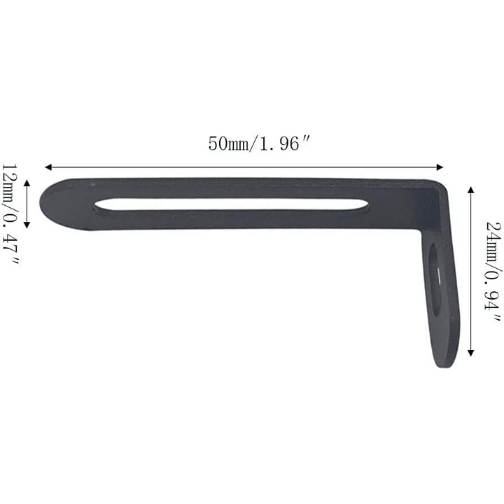 Black Slotted L-Brackets, 50 × 24 × 12mm, 8-Pack - Just Closeouts Canada Inc.