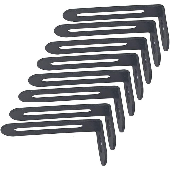 Black Slotted L-Brackets, 50 × 24 × 12mm, 8-Pack - Just Closeouts Canada Inc.