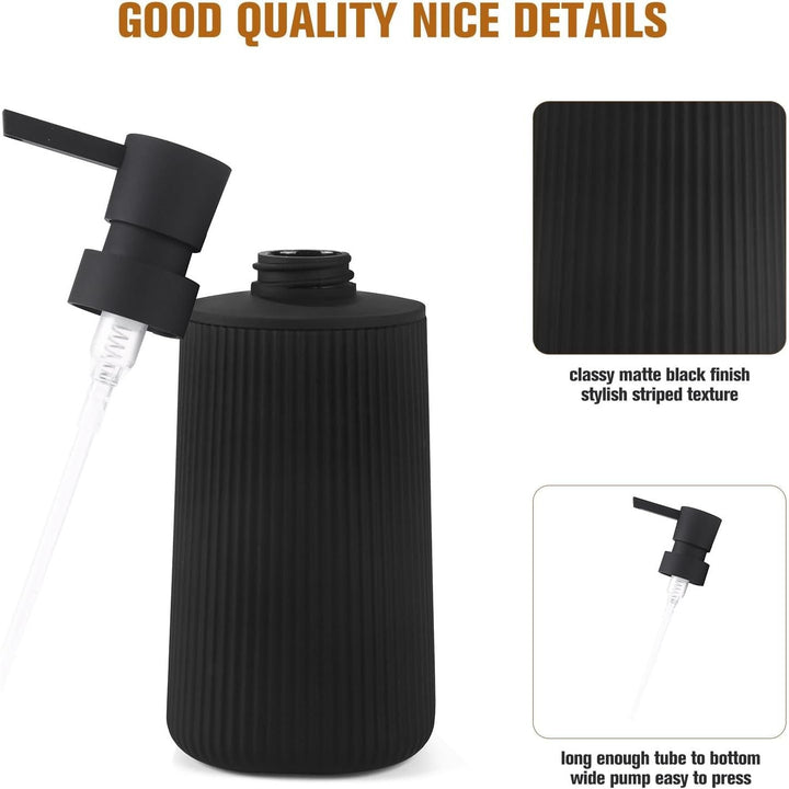 Black Soap Dispenser, Modern Stylish Small Hand Dish Soap Dispenser for Kitchen and Bathroom Countertop Decorative (Matte Black, 1) - Just Closeouts Canada Inc.