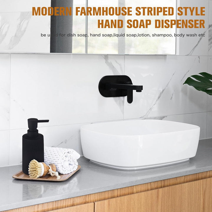 Black Soap Dispenser, Modern Stylish Small Hand Dish Soap Dispenser for Kitchen and Bathroom Countertop Decorative (Matte Black, 1) - Just Closeouts Canada Inc.