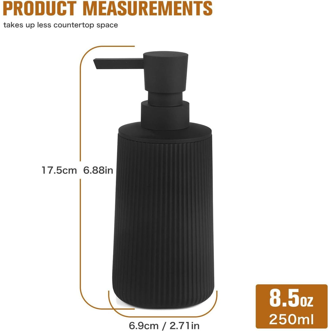 Black Soap Dispenser, Modern Stylish Small Hand Dish Soap Dispenser for Kitchen and Bathroom Countertop Decorative (Matte Black, 1) - Just Closeouts Canada Inc.
