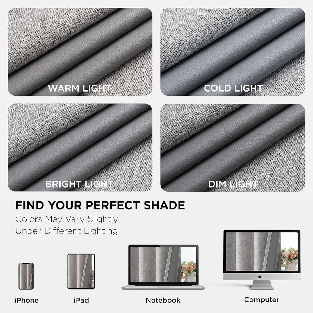 Blackout Curtains 96 Inches Long Blackout Curtains 2 Panels, Thermal Insulation Noise Reducing Room Darkening Opaque Curtains for Bedroom Living Room Window, Privacy Protection 2 Panels Set - Just Closeouts Canada Inc.X002V2SMFV