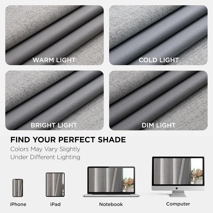 Blackout Curtains 96 Inches Long Blackout Curtains 2 Panels, Thermal Insulation Noise Reducing Room Darkening Opaque Curtains for Bedroom Living Room Window, Privacy Protection 2 Panels Set - Just Closeouts Canada Inc.X002V2SMFV