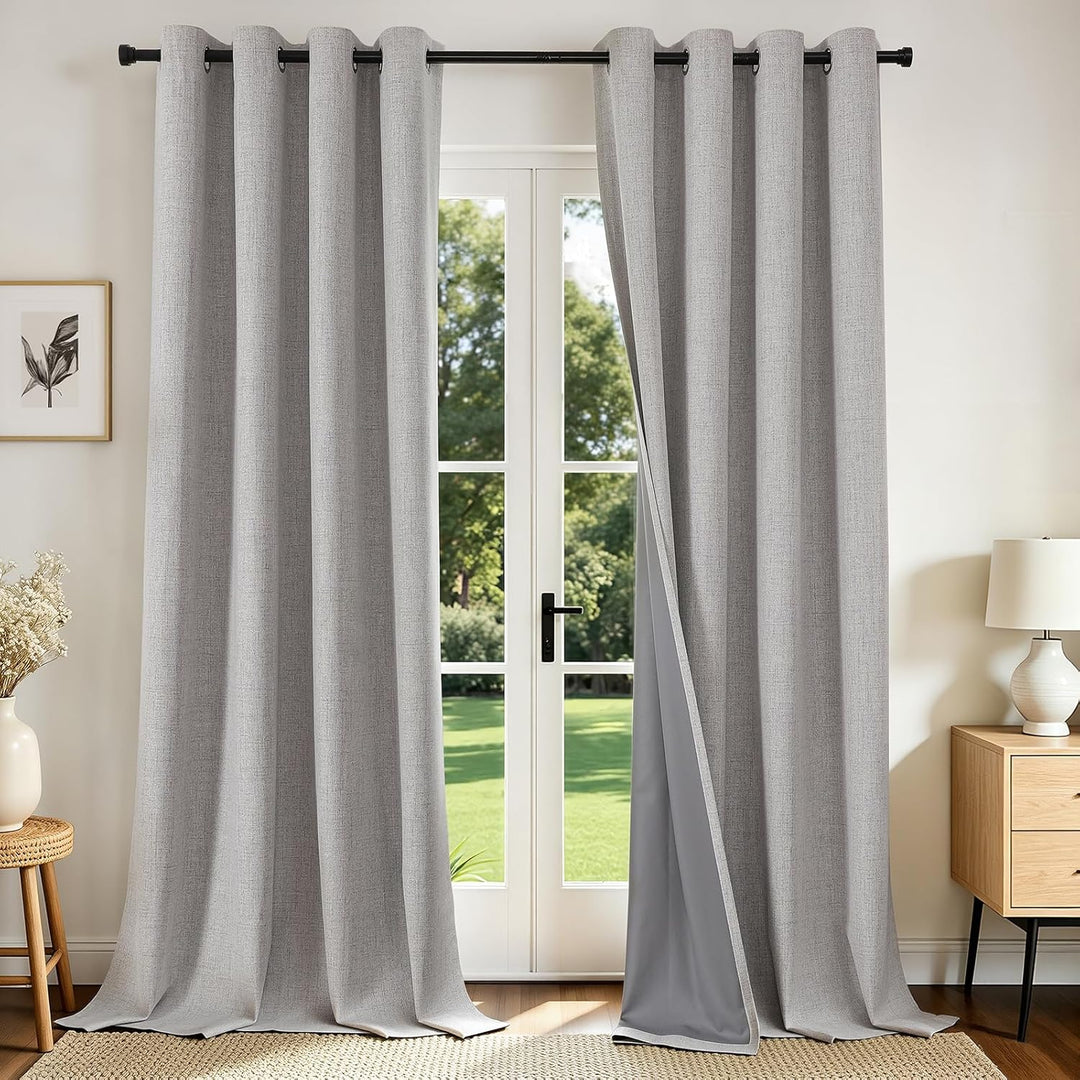 Blackout Curtains 96 Inches Long Blackout Curtains 2 Panels, Thermal Insulation Noise Reducing Room Darkening Opaque Curtains for Bedroom Living Room Window, Privacy Protection 2 Panels Set - Just Closeouts Canada Inc.X002V2SMFV