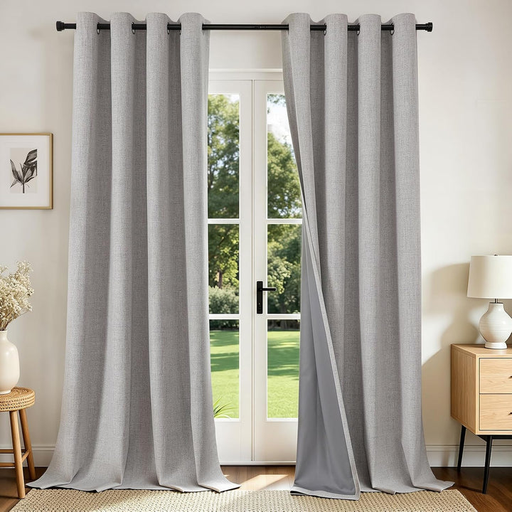 Blackout Curtains 96 Inches Long Blackout Curtains 2 Panels, Thermal Insulation Noise Reducing Room Darkening Opaque Curtains for Bedroom Living Room Window, Privacy Protection 2 Panels Set - Just Closeouts Canada Inc.X002V2SMFV
