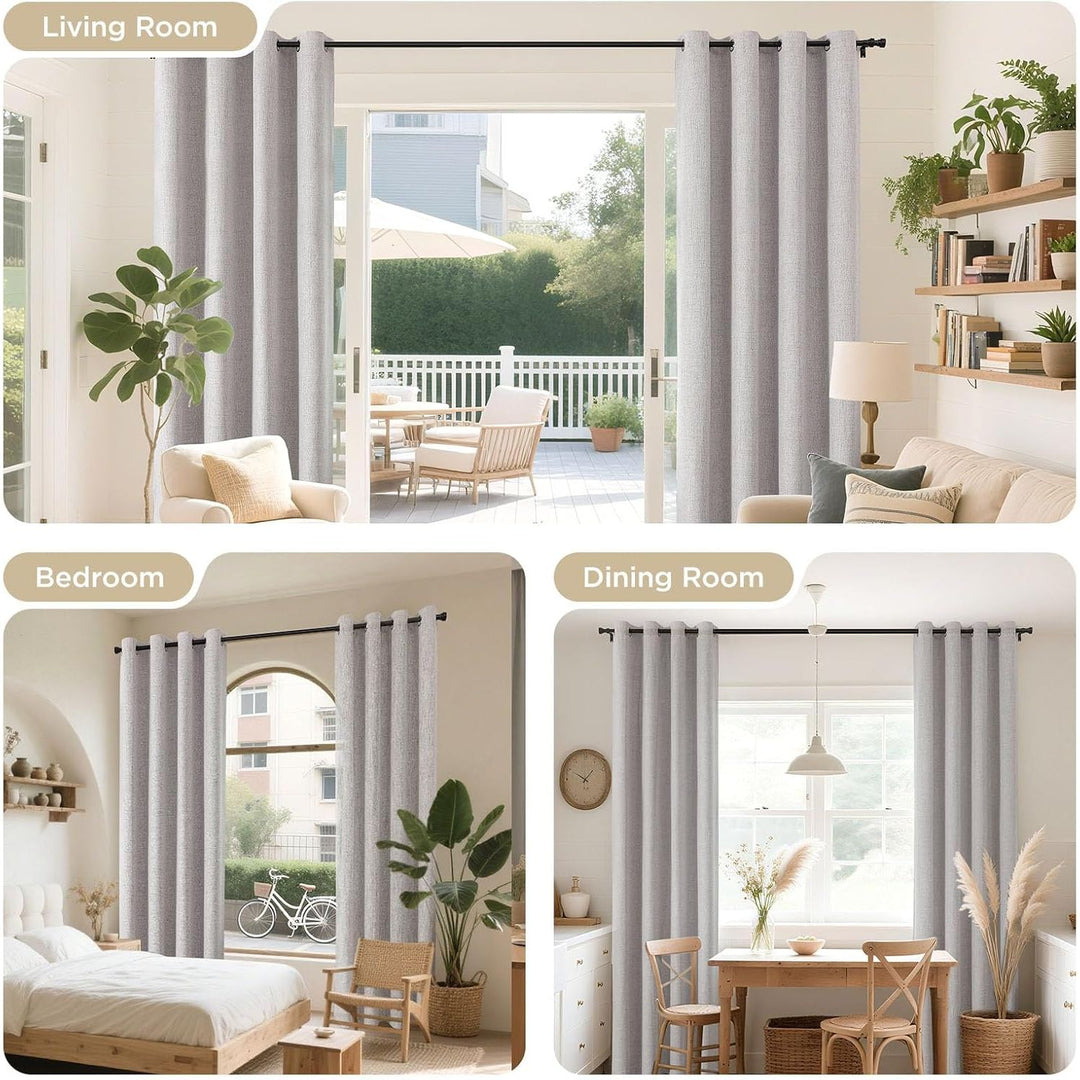 Blackout Curtains 96 Inches Long Blackout Curtains 2 Panels, Thermal Insulation Noise Reducing Room Darkening Opaque Curtains for Bedroom Living Room Window, Privacy Protection 2 Panels Set - Just Closeouts Canada Inc.X002V2SMFV