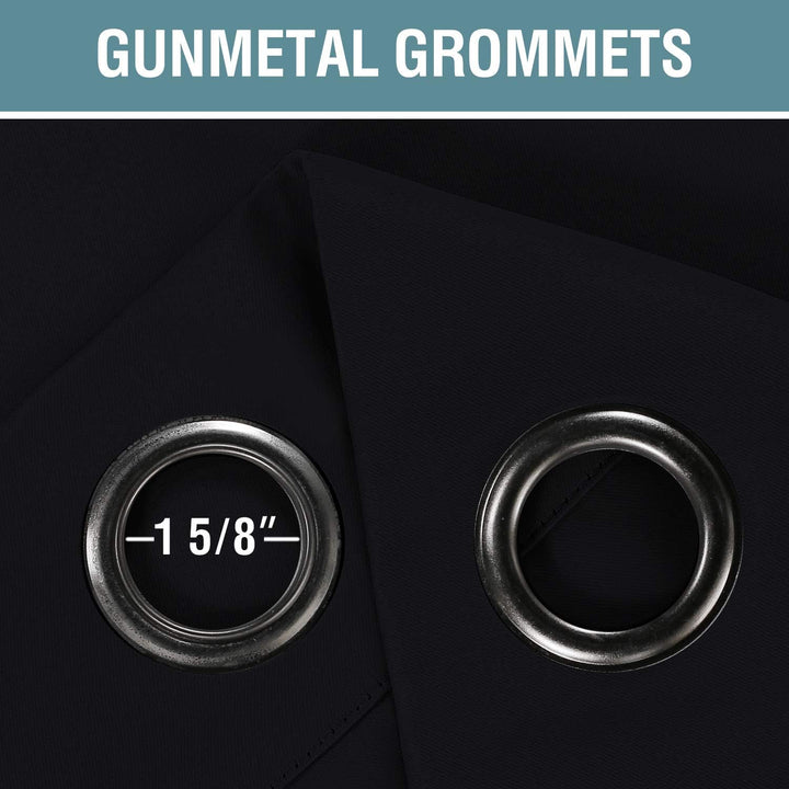 Blackout Grommet Curtain, Jet Black, 52 x 96 in, 1 Panel - Just Closeouts Canada Inc.
