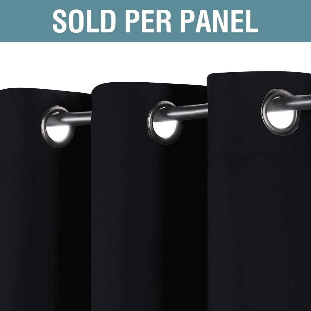 Blackout Grommet Curtain, Jet Black, 52 x 96 in, 1 Panel - Just Closeouts Canada Inc.