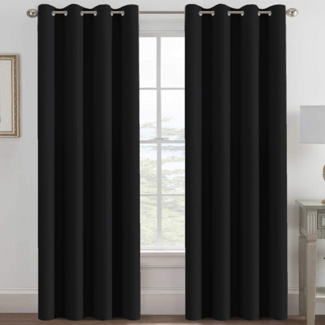 Blackout Grommet Curtain, Jet Black, 52 x 96 in, 1 Panel - Just Closeouts Canada Inc.
