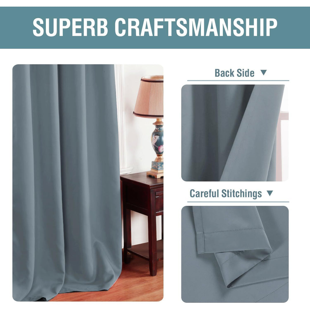 Blackout Grommet Curtain, Stone Blue, 52 x 84 in, 1 Panel - Just Closeouts Canada Inc.