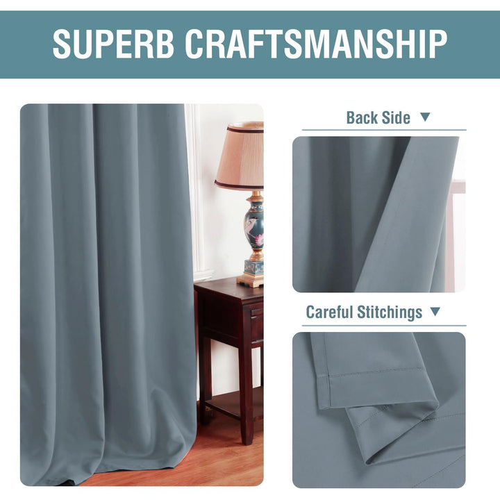 Blackout Grommet Curtain, Stone Blue, 52 x 84 in, 1 Panel - Just Closeouts Canada Inc.
