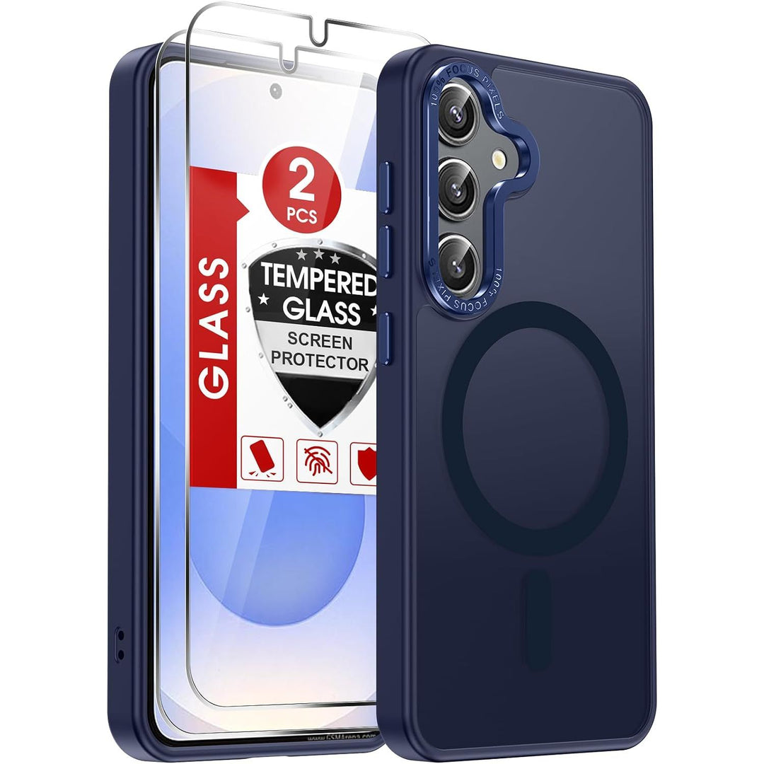 Blue Magnetic Matte Case for Samsung Galaxy S25 with 2 Screen Protectors - Just Closeouts Canada Inc.X004HWSWV7