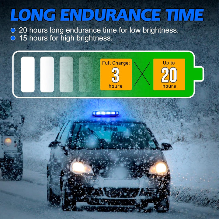 Blue Strobe Light Rechargeable Wireless Battery, 17 Flashing Mode, High Low Brightness, 48pcs Led, Beacon Roof Top Hazard Flash Warning Lights for Vehicles Trucks Snow Plows Postal Mail ATV UTV - Just Closeouts Canada Inc.