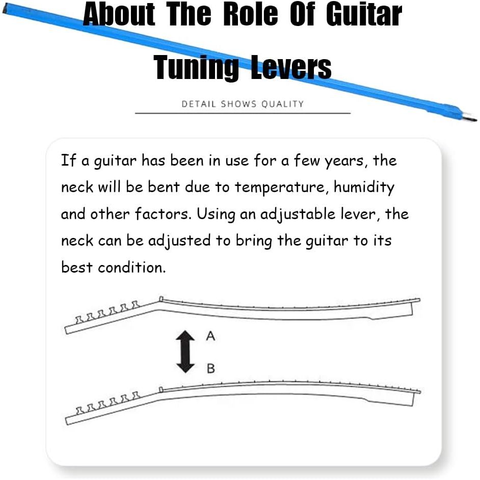 Blue 42 cm two-way guitar truss rod and L wrench, view 3