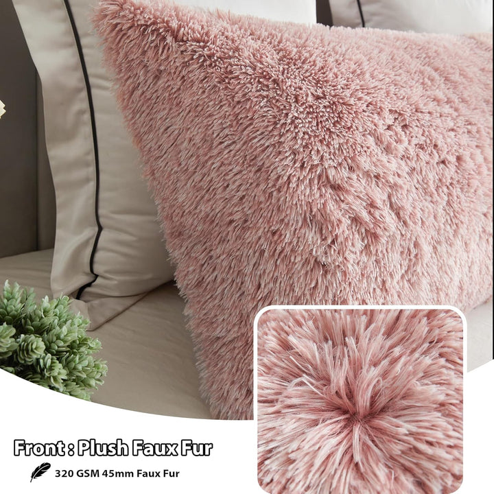 Body Pillow Cover with Zipper Closure, Luxury Shaggy Ultra Soft Plush Faux Fur Pillowcase 20"x54" for Bed Couch,Microfiber Long Pillowshams for Adults Pregnant Women/Mother/Wife(Ombre Pink) - Just Closeouts Canada Inc.