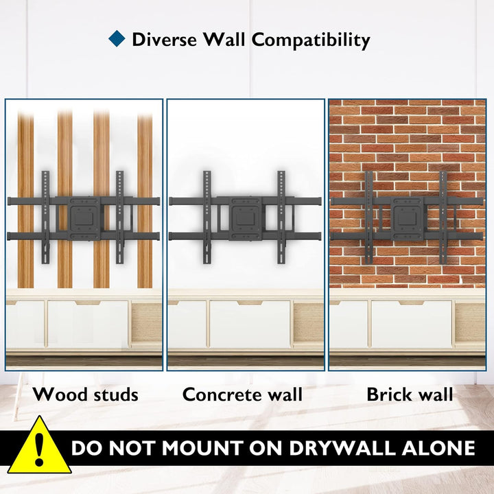 Bontec TV Wall Mount with Extra Long Articulated Arm for 32 - 75 Inch TVs, Holds Up to 132lbs - Just Closeouts Canada Inc.