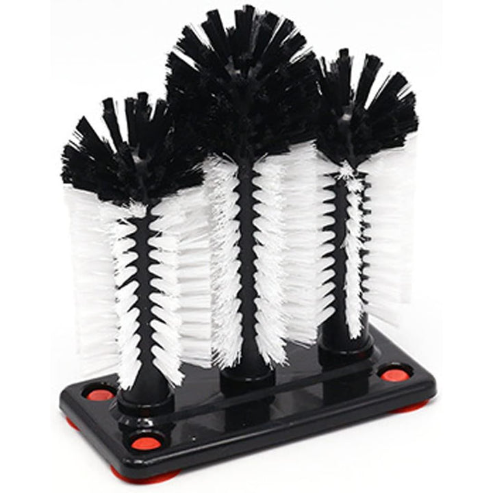 Bottle Cleaning Brush with Suction Base, Glass Cup Washer, 3PCS Head Bristle Brush for Beer Cup, Long Leg Cup, Red Wine Glass and More Bar Kitchen Cup - Just Closeouts Canada Inc.