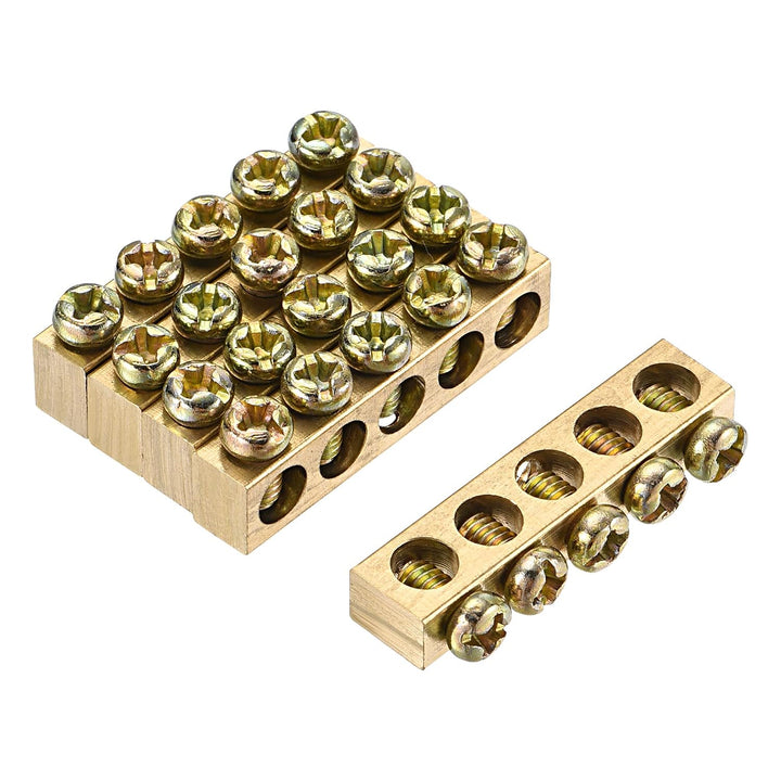 Brass 5-Position Terminal Ground Bars, 5-Pack - Just Closeouts Canada Inc.