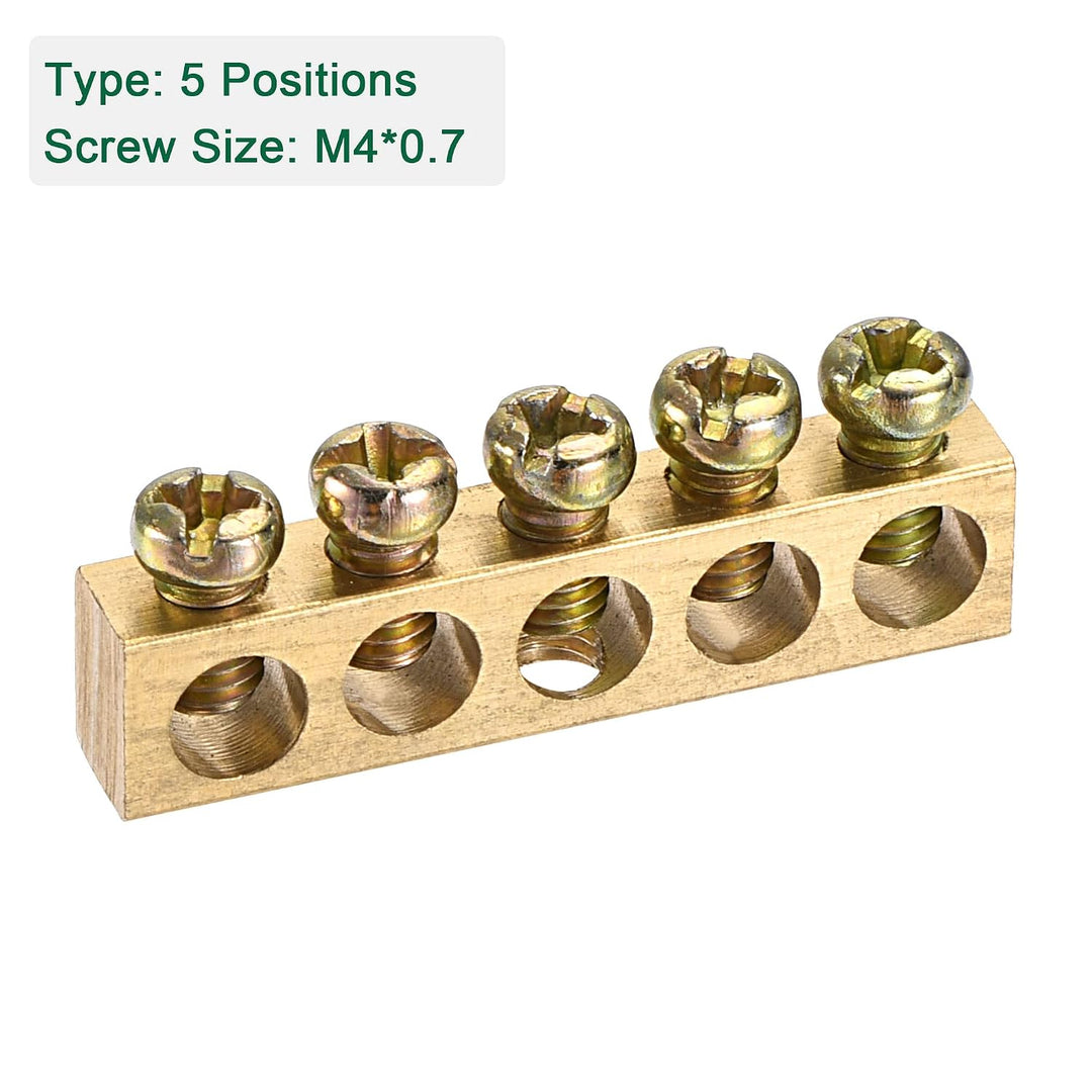 Brass 5-Position Terminal Ground Bars, 5-Pack - Just Closeouts Canada Inc.