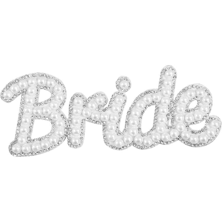 Bride Pearl Iron-On Script Appliqué, White - Just Closeouts Canada Inc.
