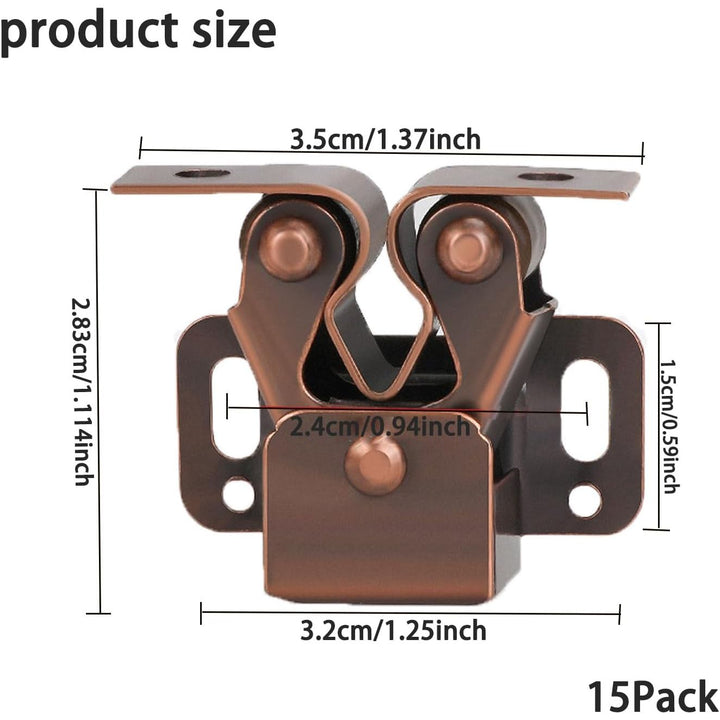Bronze-Tone Double Roller Cabinet Catches, 15 Sets - Just Closeouts Canada Inc.X004S5WVG5