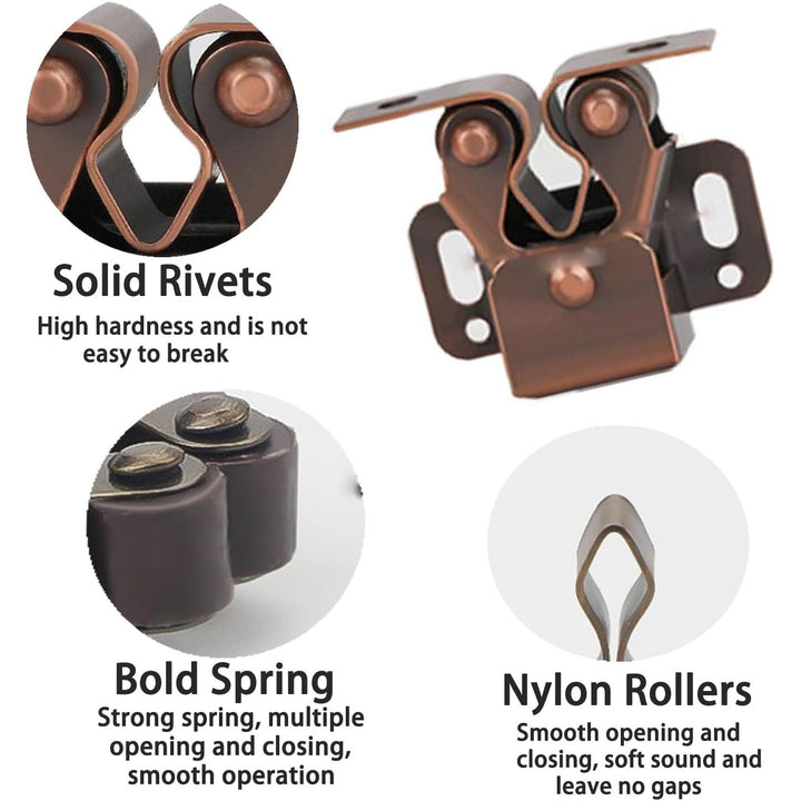 Bronze-Tone Double Roller Cabinet Catches, 15 Sets - Just Closeouts Canada Inc.X004S5WVG5