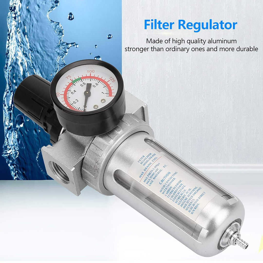 BSP 1/2-inch air filter regulator and water trap, view 2