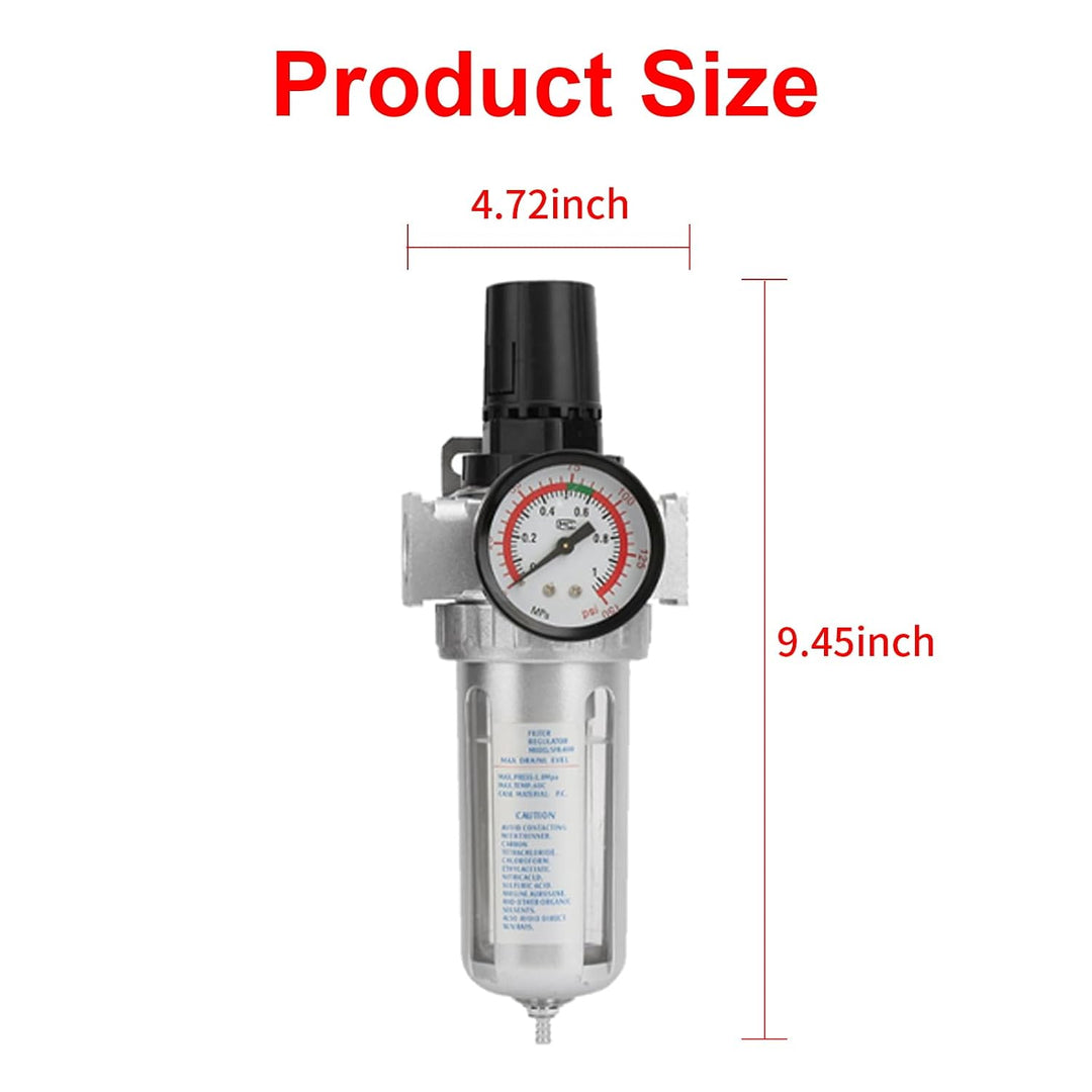 BSP 1/2-inch air filter regulator and water trap, view 4