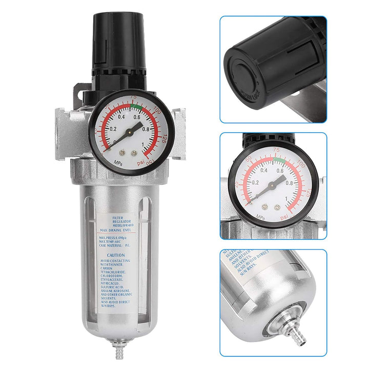 BSP 1/2-inch air filter regulator and water trap, view 5