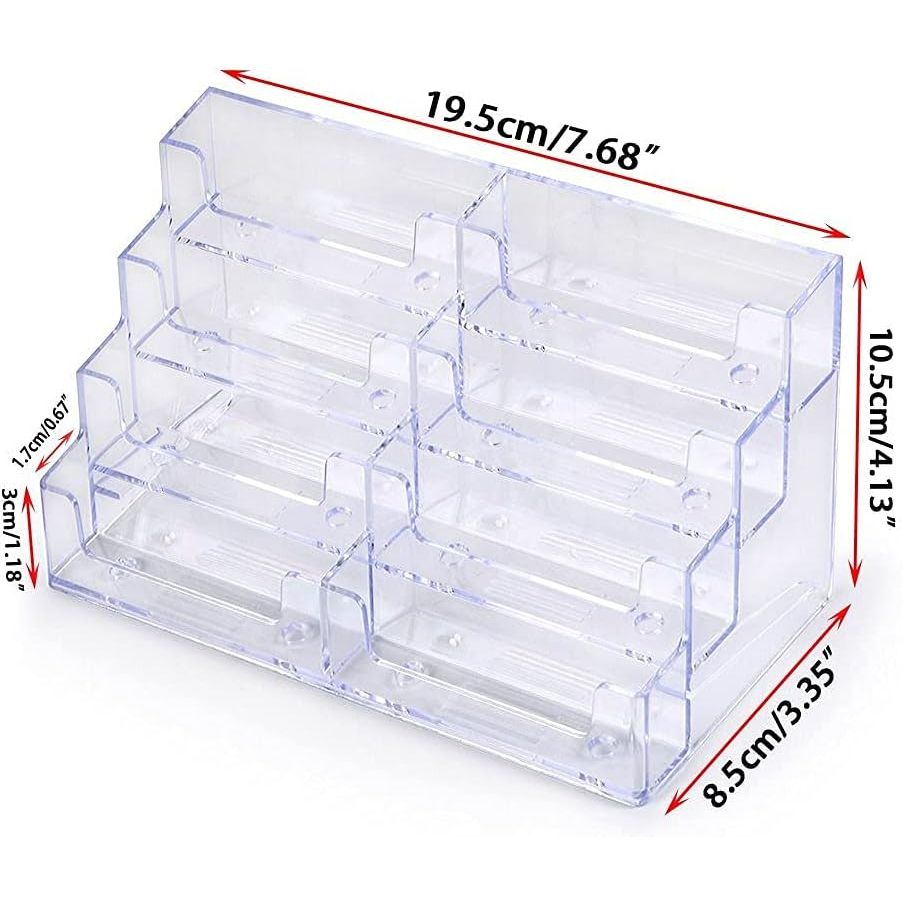 BTSKY 2Pcs 8 Pockets Acrylic Business Card Holder Stand Clear Boardgame Cards Holder Desktop Countertop Acrylic Card Filling Display - Just Closeouts Canada Inc.
