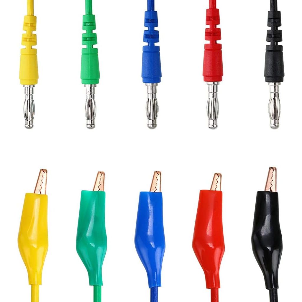 BTSKY 5 Color Identified Automotive Back Probe Lead Set - 15 Pcs 3 Configurations 30V Back Probe Pin + 5 Pcs 4mm Banana Plug to Alligator Clip Extension Lead 500V 5A for Circuit Testing(20 Pcs) - Just Closeouts Canada Inc.