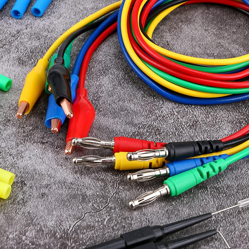 BTSKY 5 Color Identified Automotive Back Probe Lead Set - 15 Pcs 3 Configurations 30V Back Probe Pin + 5 Pcs 4mm Banana Plug to Alligator Clip Extension Lead 500V 5A for Circuit Testing(20 Pcs) - Just Closeouts Canada Inc.