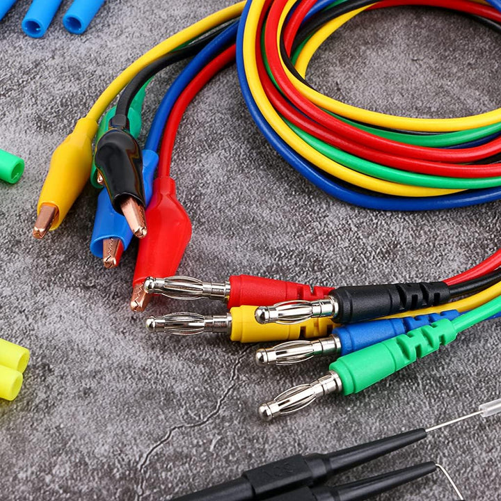 BTSKY 5 Color Identified Automotive Back Probe Lead Set - 15 Pcs 3 Configurations 30V Back Probe Pin + 5 Pcs 4mm Banana Plug to Alligator Clip Extension Lead 500V 5A for Circuit Testing(20 Pcs) - Just Closeouts Canada Inc.