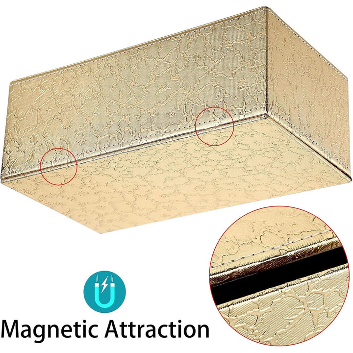 BTSKY PU Leather Tissue Box Holder, Household Rectangular Facial Tissue Box Cover Napkin Holder Paper Case Dispenser for Home Office Car Countertop(Gold) - Just Closeouts Canada Inc.