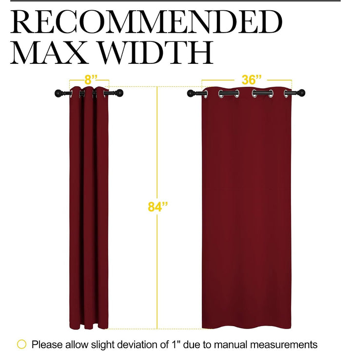Burgundy Red Blackout Grommet Curtains, 42 x 84 in, 2 Panels - Just Closeouts Canada Inc.